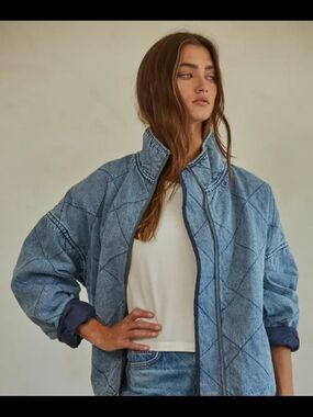 By Together Lightweight Quilted Jacket - Blue